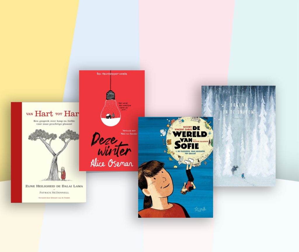Boeken van adventskalender Van hart tot hart, Deze winter, De wereld van Sofie en Ergens in de sneeuw.