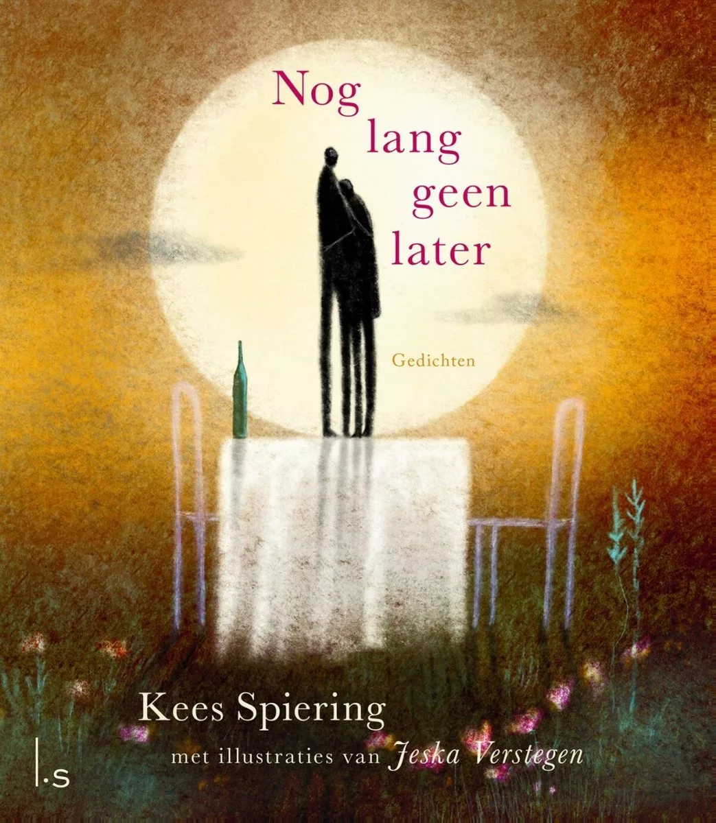 Omslag Nog lang geen later, bundeling gedichten door Kees Spiering
